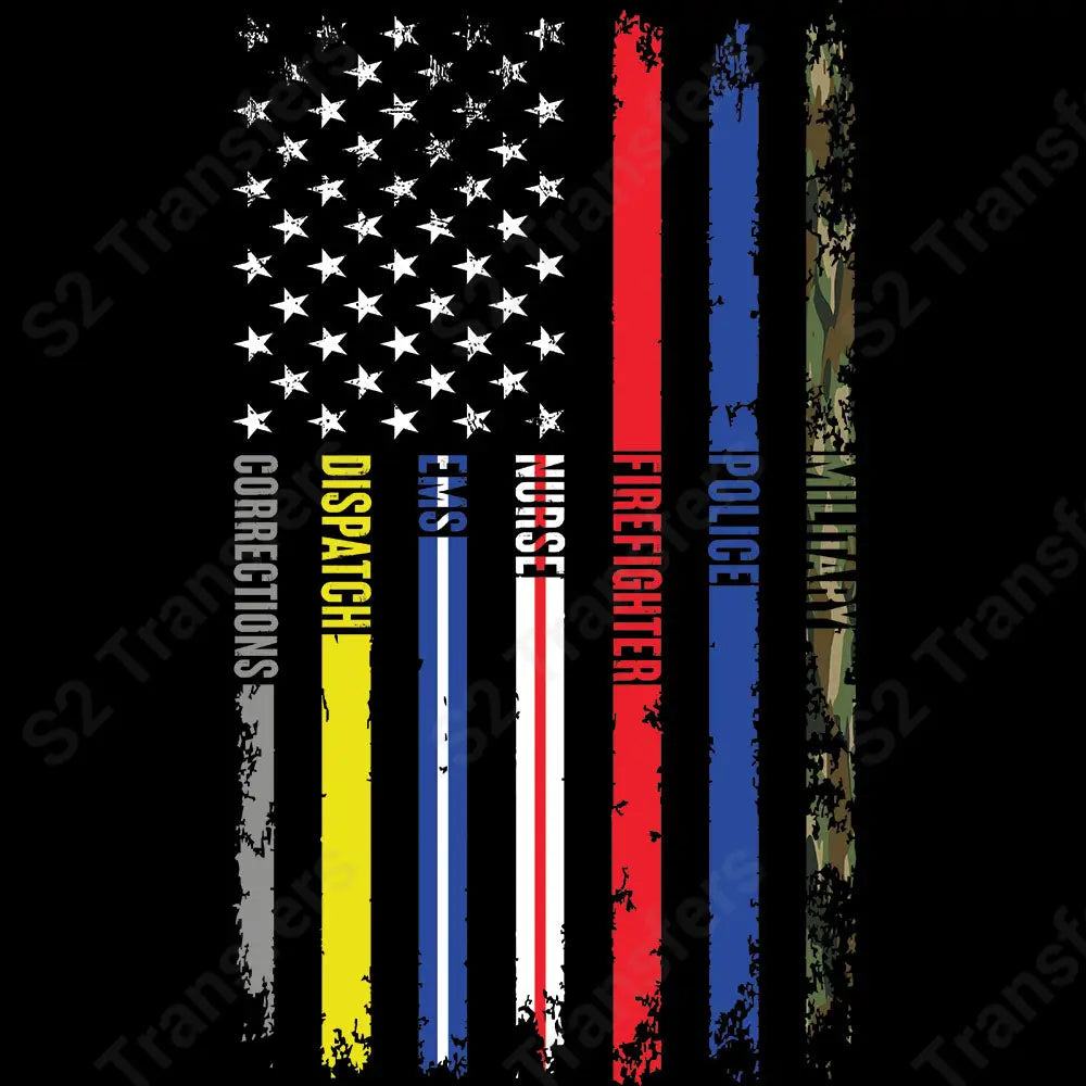 First Responder Flag - DTF Transfer DTF Transfer