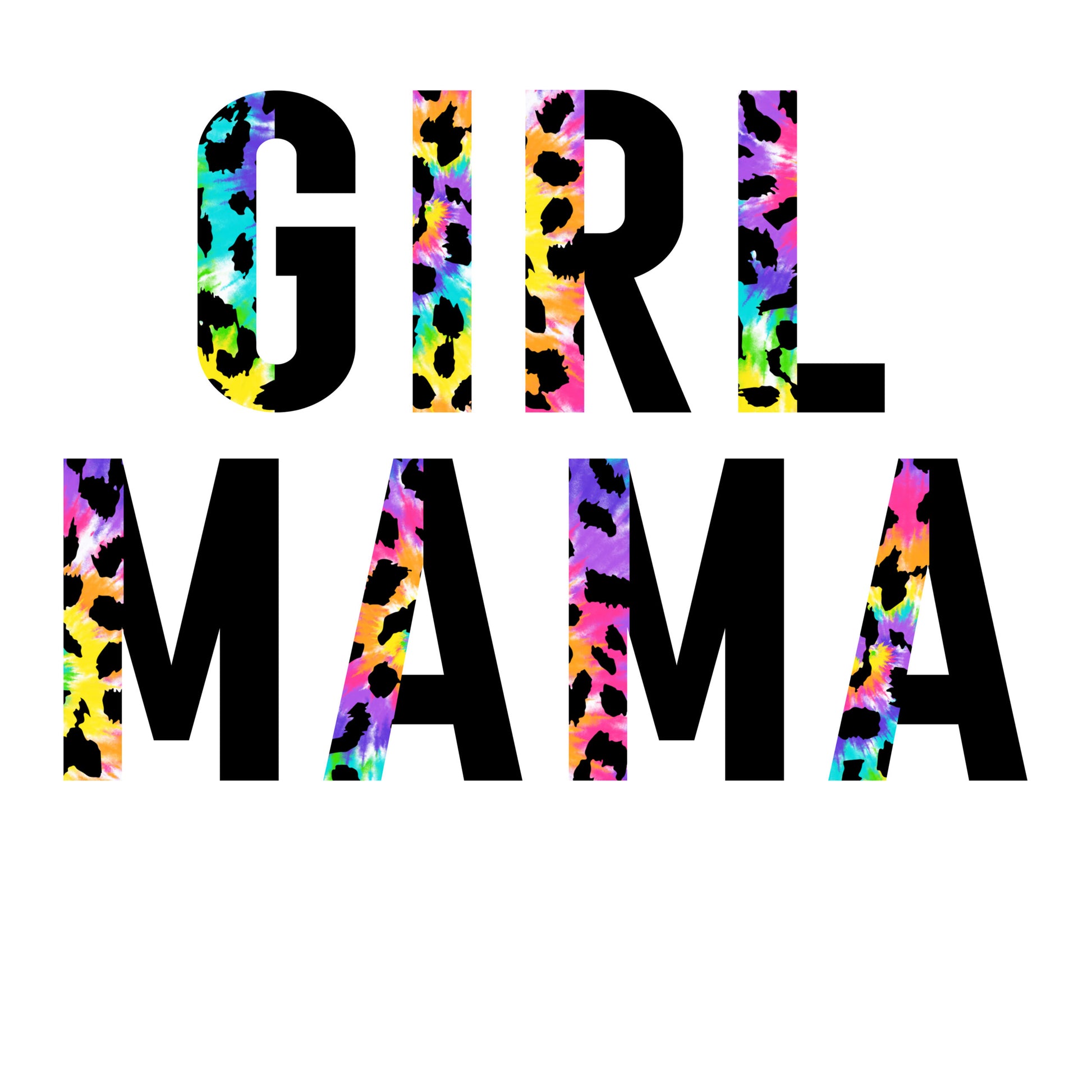 girl mama half leopard tie dye