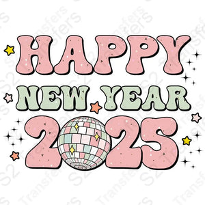 Happy New Year 2025 Retro Disco