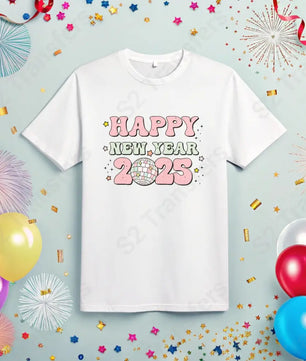 Happy New Year 2025 Retro Disco - DTF Transfer DTF Transfer