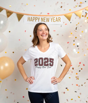 Happy New Year 2025 Retro Red - DTF Transfer DTF Transfer