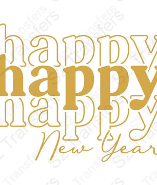 Happy Happy Happy New Year Gold
