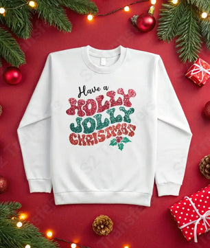 Have A Holly Jolly Christmas Faux Sequins - DTF Transfer DTF Transfer
