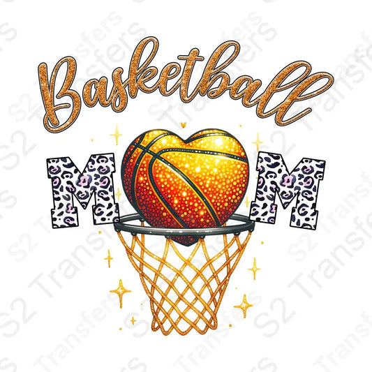 Heart Basketball Mom Leopard