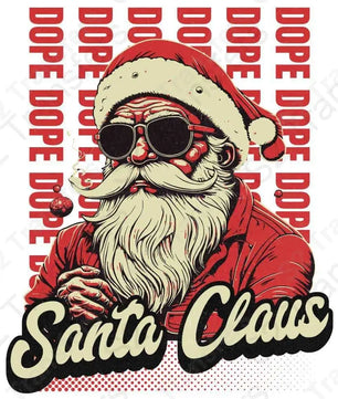 Hip Santa Claus - Premium DTF Transfer for Custom Festive Apparel