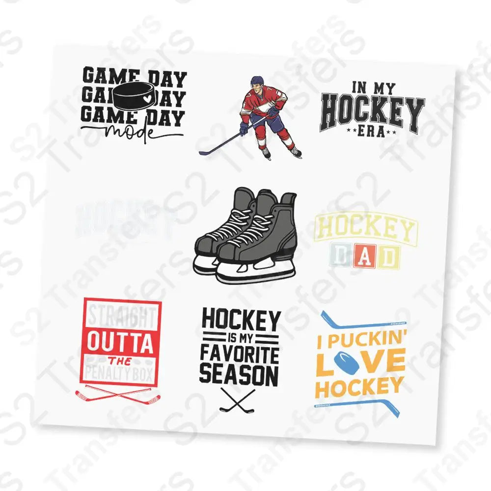 Hockey UV DTF Sticker Sheet