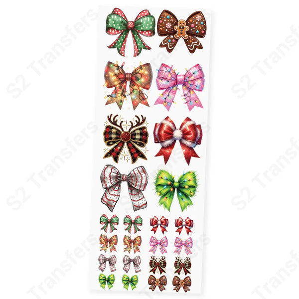 Holiday Bow Bliss Premade DTF Transfer Gangsheet - 22’’ x 60’’ Premade DTF Gang Sheet