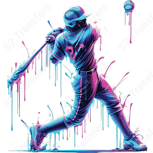 Ice Cream Drip Baseball Player - DTF Transfer DTF Transfer