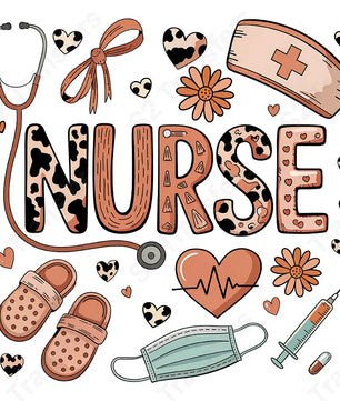 Leopard Nurse Symbols - DTF Transfer DTF Transfer