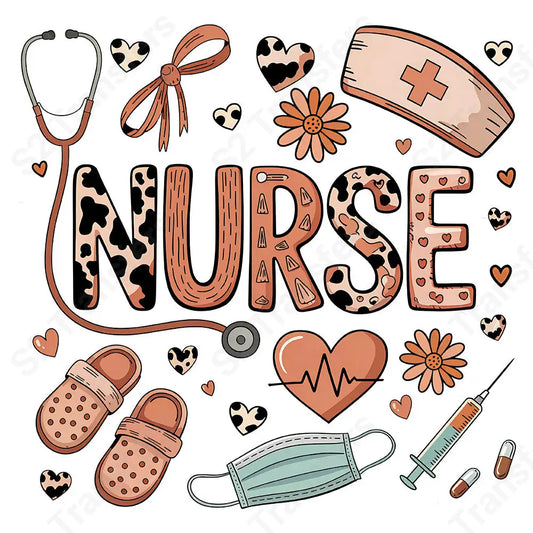 Leopard Nurse Symbols - DTF Transfer DTF Transfer