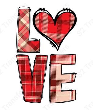 Love Plaid Design - DTF Transfer DTF Transfer