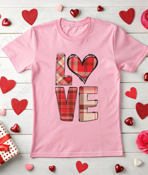 Love Plaid Design - DTF Transfer DTF Transfer