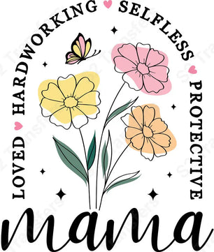 Mama Boho Flower Words - DTF Transfer DTF Transfer