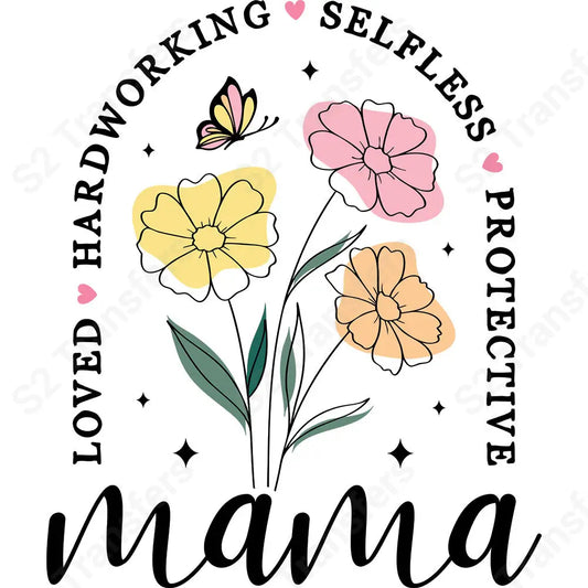 Mama Boho Flower Words - DTF Transfer DTF Transfer