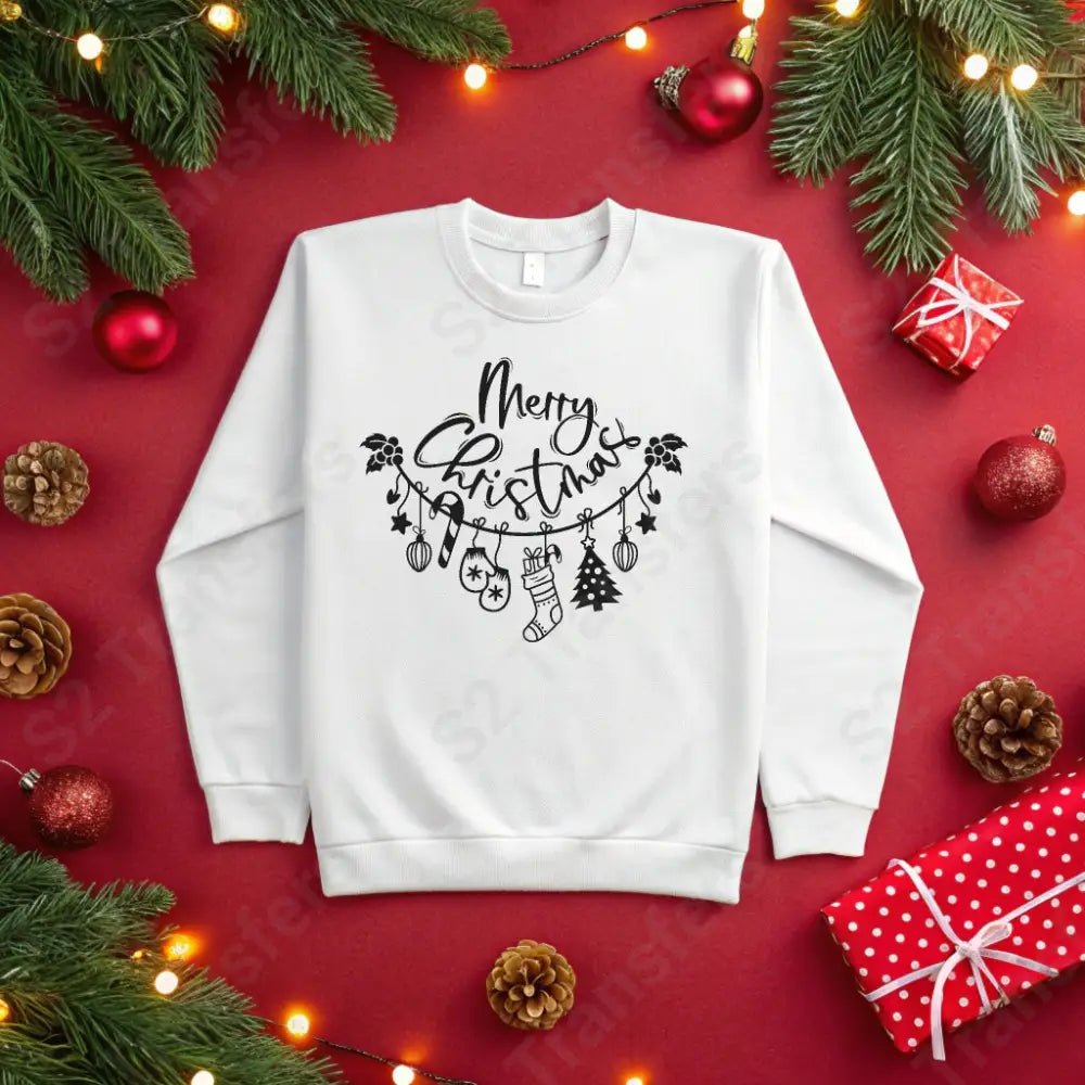 Merry Christmas Black 4 - DTF Transfer DTF Transfer