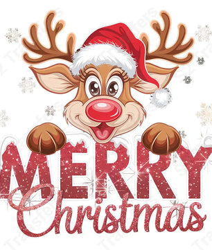 Merry Christmas Reindeer - DTF Transfer DTF Transfer