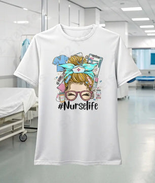 MessyBun Nurse Life - DTF Transfer DTF Transfer
