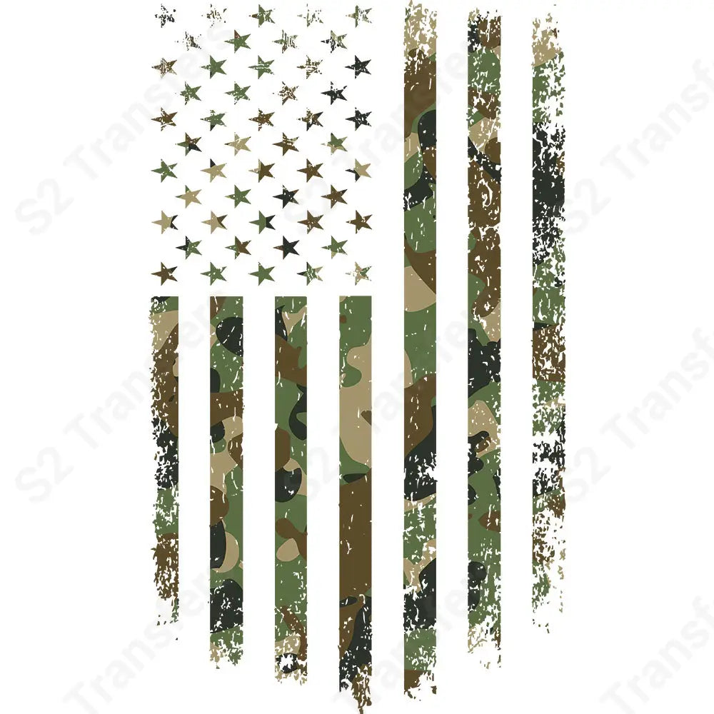 Military Flag Camo - DTF Transfer DTF Transfer