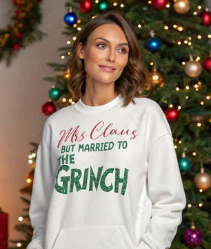 Mrs Claus But Married To The Grinch Glitter - DTF Transfer DTF Transfer