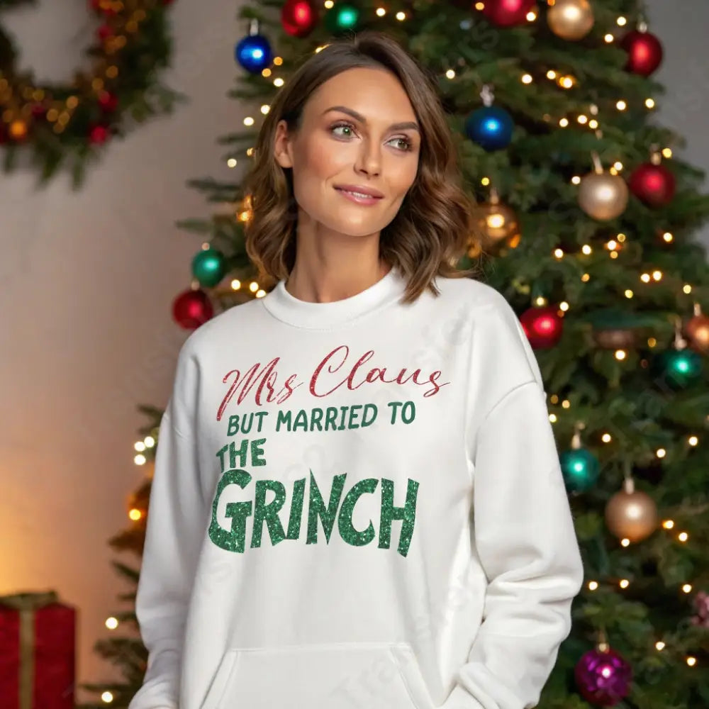 Mrs Claus But Married To The Grinch Glitter - DTF Transfer DTF Transfer