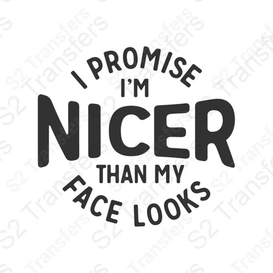 Nicer Than My Face Looks