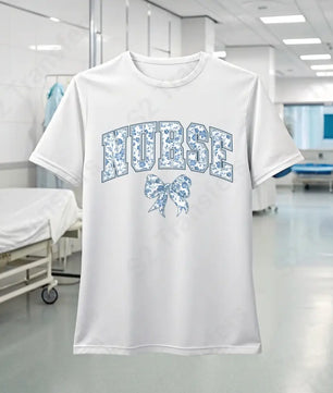 Nurse Coquette Blue Bow - DTF Transfer DTF Transfer