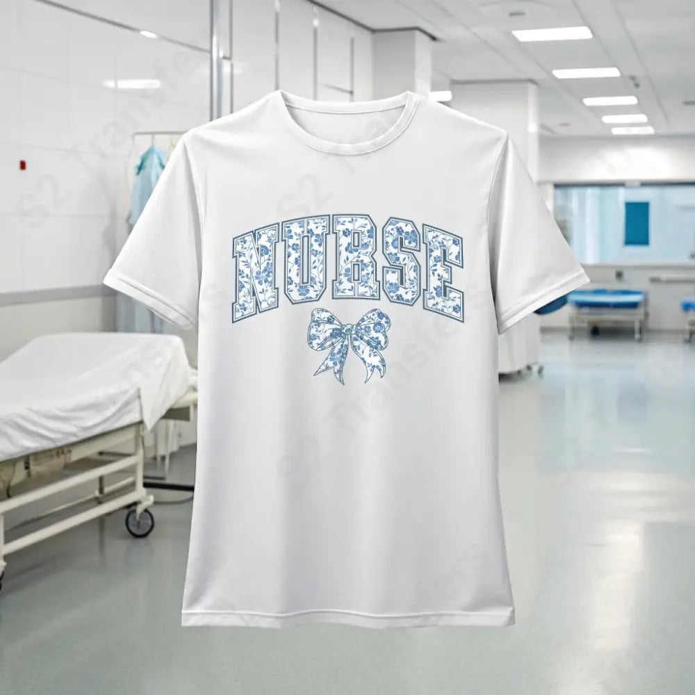 Nurse Coquette Blue Bow - DTF Transfer DTF Transfer