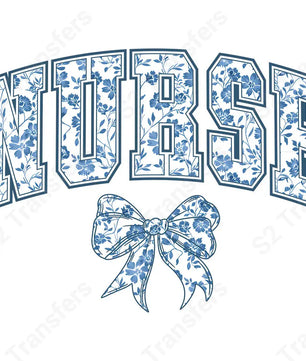 Nurse Coquette Blue Bow - DTF Transfer DTF Transfer