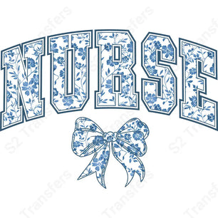 Nurse Coquette Blue Bow - DTF Transfer DTF Transfer