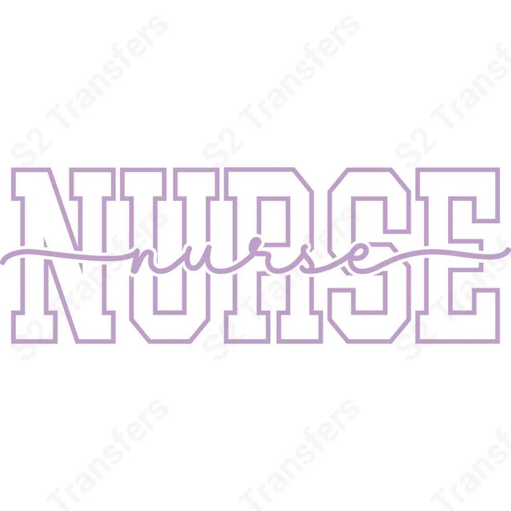 Nurse Varsity Script Lavender - DTF Transfer DTF Transfer