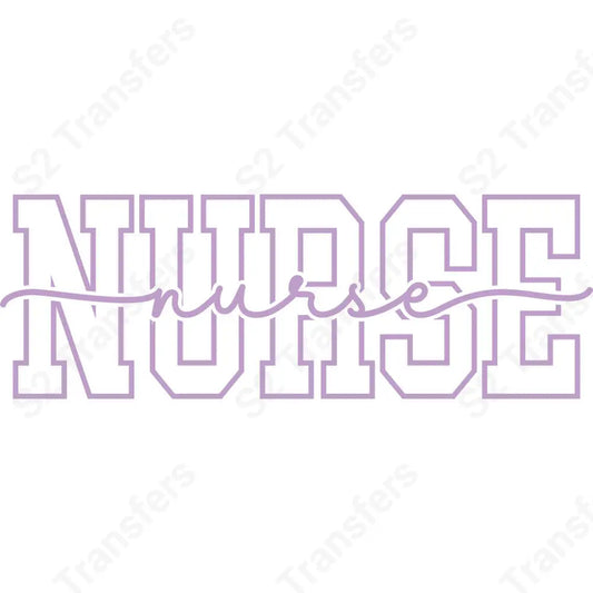 Nurse Varsity Script Lavender - DTF Transfer DTF Transfer