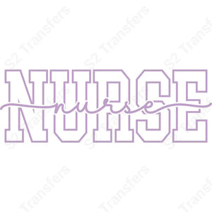 Nurse Varsity Script Lavender - DTF Transfer DTF Transfer
