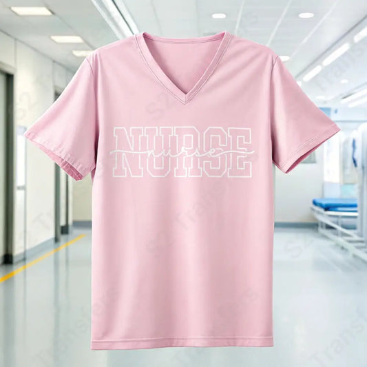 Nurse Varsity Script White - DTF Transfer DTF Transfer