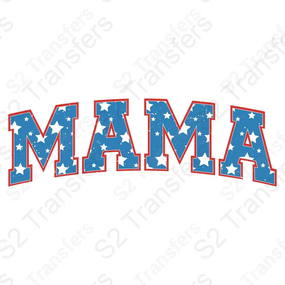 Patriotic Mama Stars Distressed