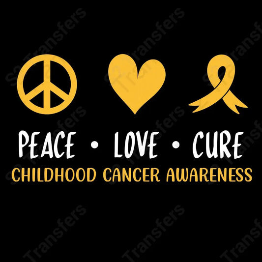 Peace Love Cure Childhood Cancer Awareness