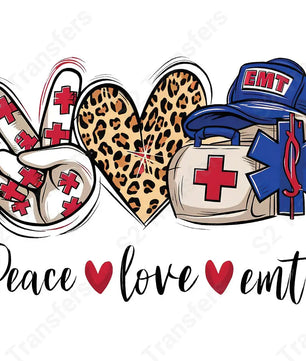 Peace Love EMT - DTF Transfer DTF Transfer