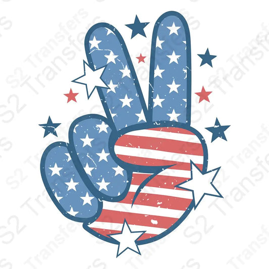 Peace Sign American Flag Retro
