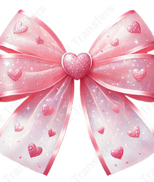Pink Heart Bow - DTF Transfer DTF Transfer