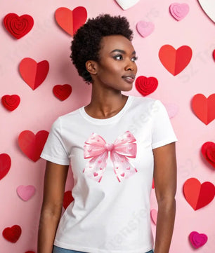 Pink Heart Bow - DTF Transfer DTF Transfer