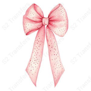 Pink Speckle Watercolor Bow - DTF Transfer DTF Transfer