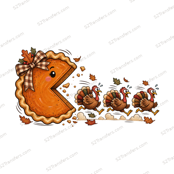 Plaid Bow Pumpkin Pie Turkey Chase main preview