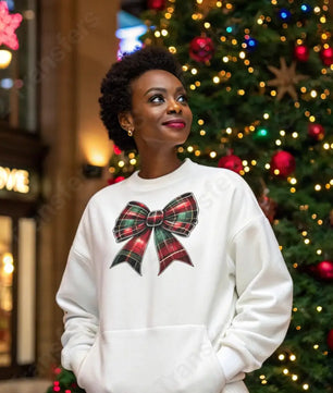 Plaid Christmas Bow - DTF Transfer DTF Transfer