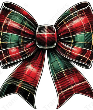 Plaid Christmas Bow - DTF Transfer DTF Transfer