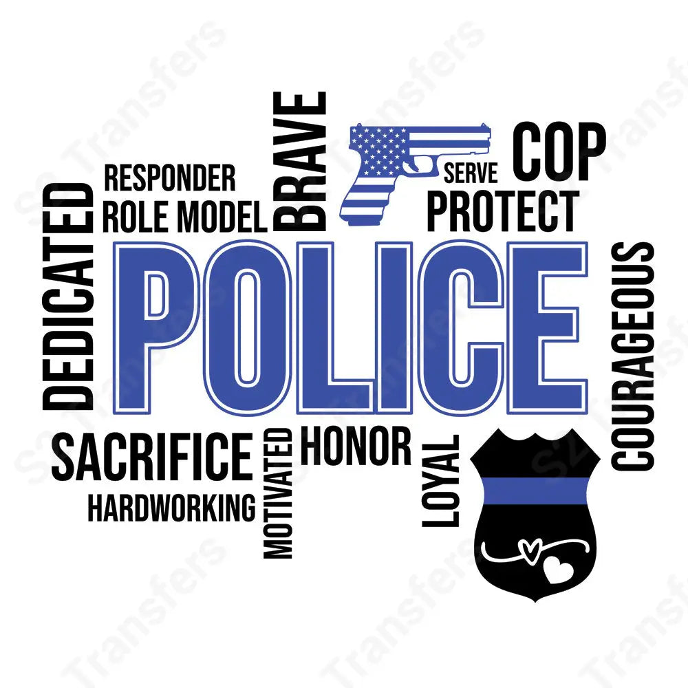 Police Word Art - DTF Transfer DTF Transfer