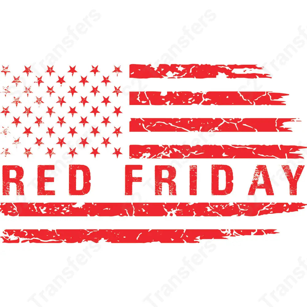 Red Friday Flag - DTF Transfer DTF Transfer
