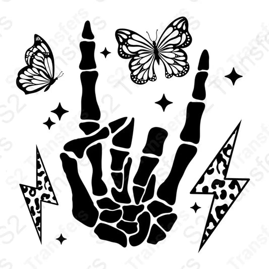 Rock Sign Butterfly Black