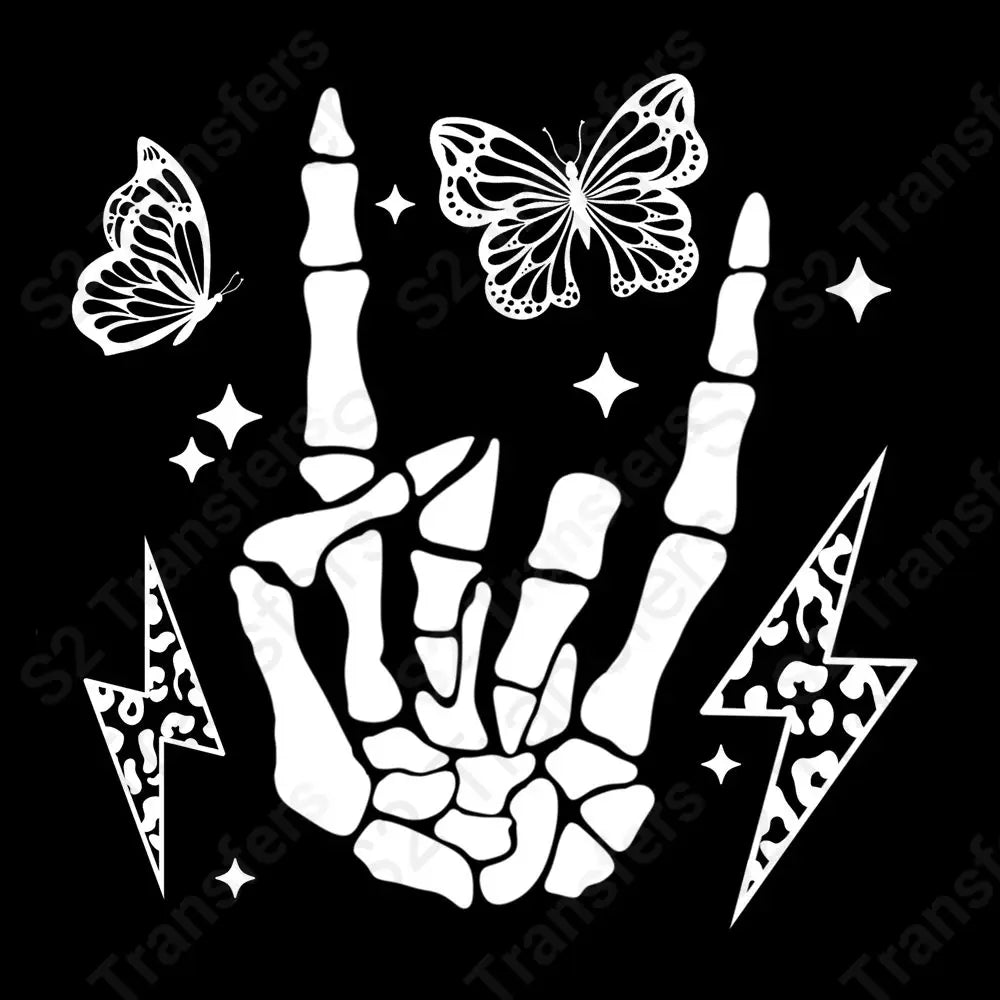Rock Sign Butterfly White