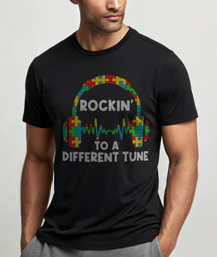 Rocking To A Different Tune Autism - DTF Transfer