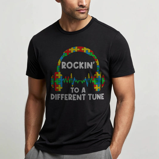 Rocking To A Different Tune Autism - DTF Transfer