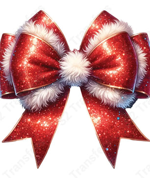 Santa Fluffy Bow - DTF Transfer DTF Transfer